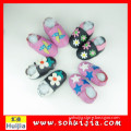 Ladies fancy shoes 2015 colorful animal shape soft flat embroidered hot pink baby shoes